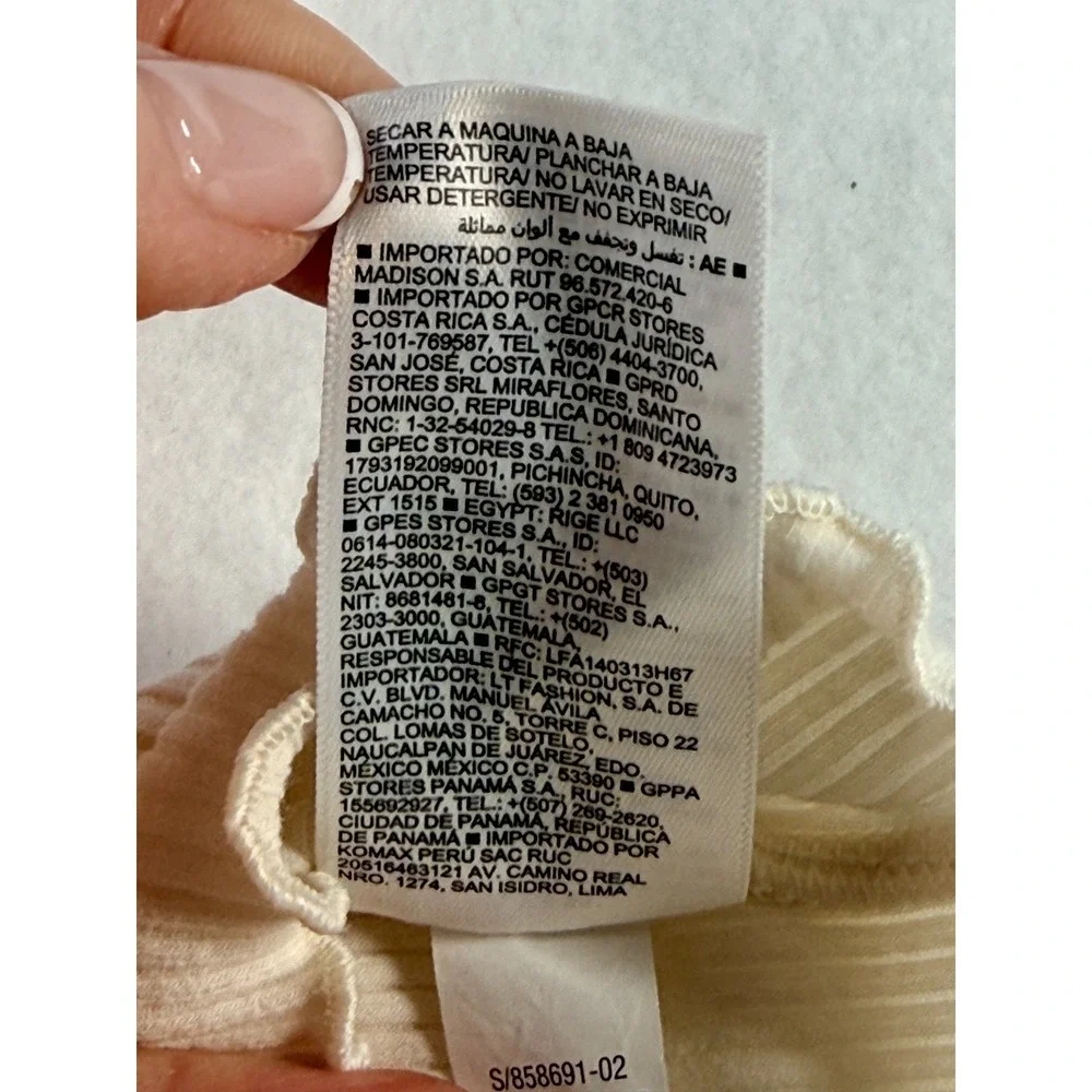 Old Navy Toddler Girl Ribbed‎ Tank Top Cream Lettuce Hem 18-24M Neutral Basic